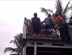 Hujan Disertai Angin Kencang, Pohon Tumbang Rusak Tiga Rumah di Sukaraja Tasikmalaya